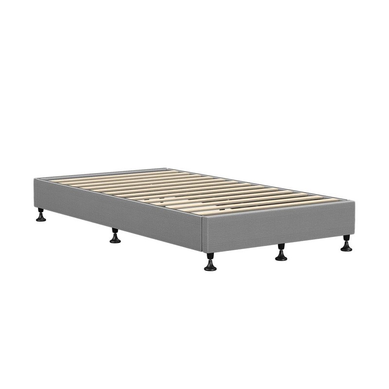 Bed Frame King Single Fabric Grey