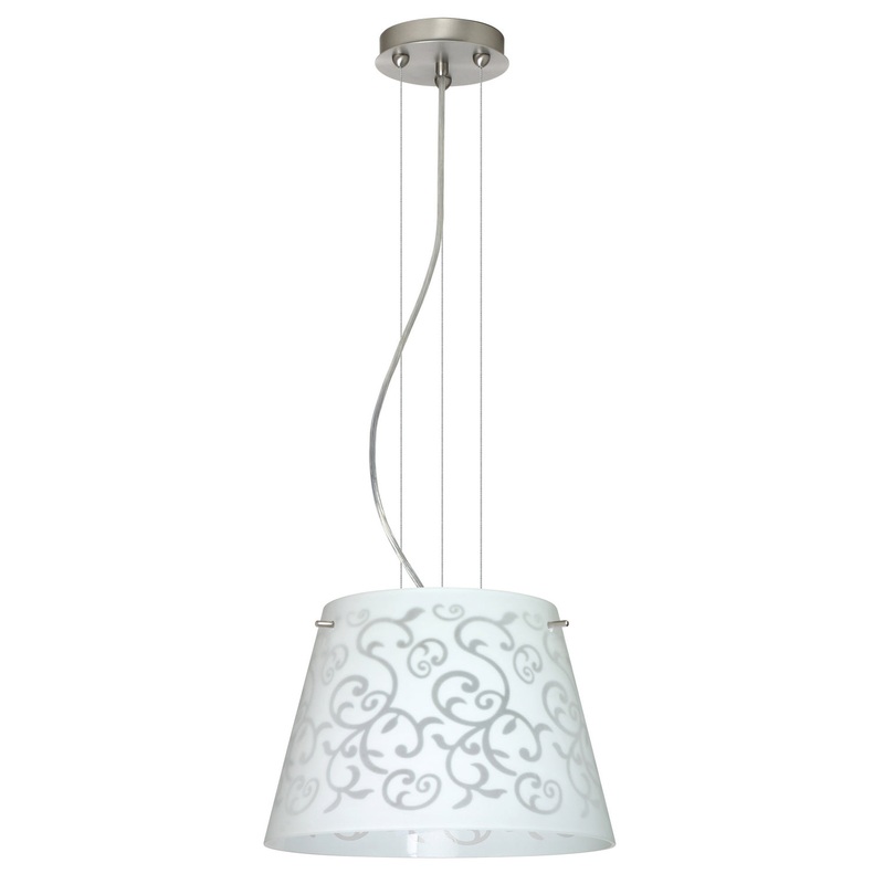 Besa 1KG-4393WD-LED-SN Amelia One Light Pendant Satin Nickel (Discontinued)