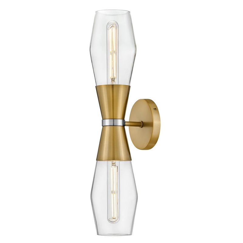 LED Wall Sconce from the Livie Collection in Lacquered Brass Finish by Lark