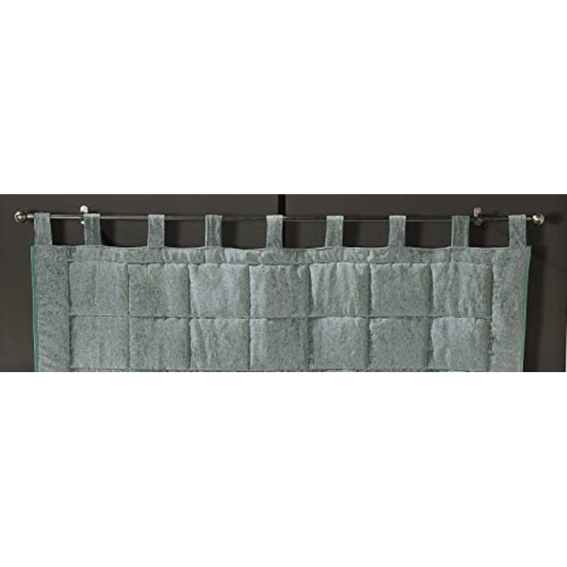 Linder – Testiera per Letto a Balze, 1 27% Cotone 18 Percentlin 55% Poliestere (3) 100% Poliestere, Verde, 160 x 70 cm