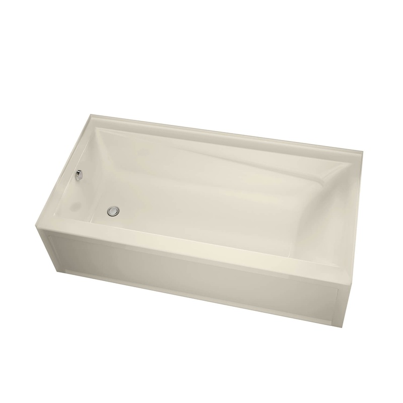 MAAX 105456-091-004-103 New Town 6032 IFS Acrylic Alcove Right-Hand Drain 10 Microjets Bathtub in Bone