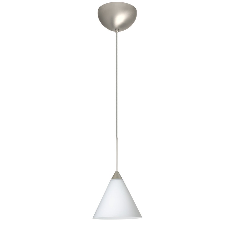 One Light Pendant from the Kani Collection in Satin Nickel Finish by Besa