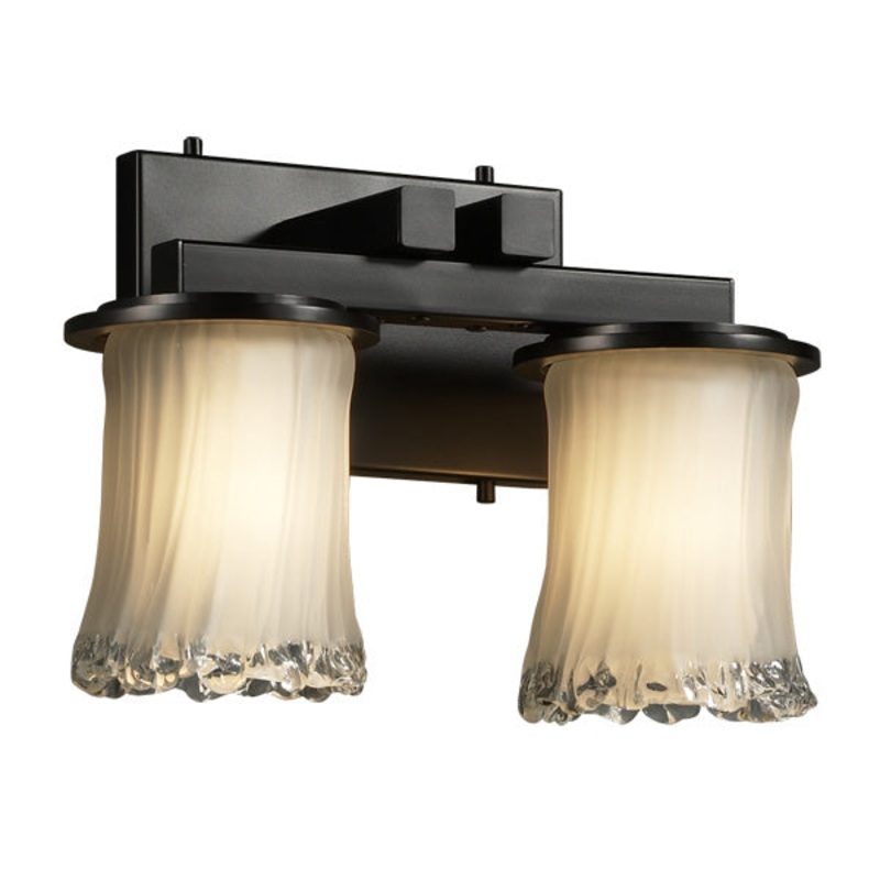 Two Light Bath Bar from the Veneto Luce Collection in Matte Black Finish by Justice Designs
