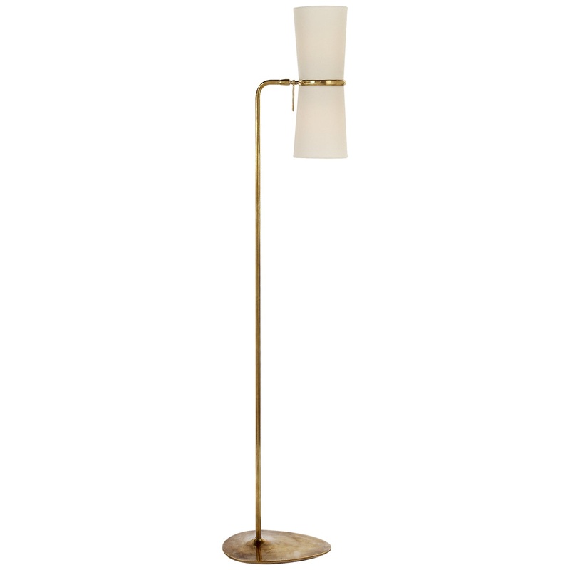 Two Light Floor Lamp from the Clarkson Collection in Hand-Rubbed Antique Brass Finish by Visual Comfort Signature