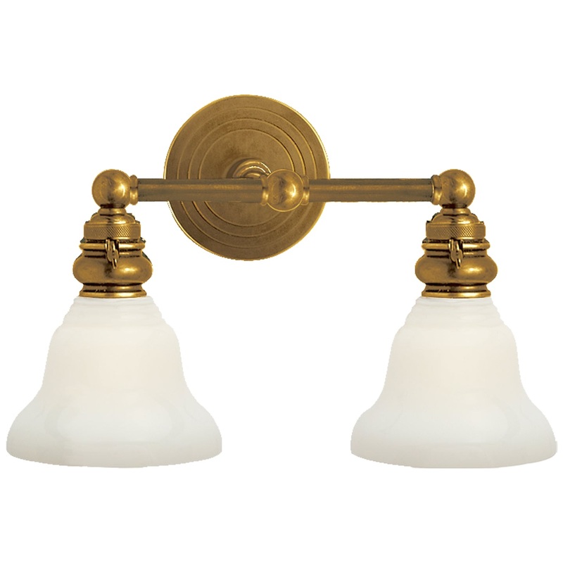Two Light Wall Sconce from the Boston Collection in Hand-Rubbed Antique Brass Finish by Visual Comfort Signature