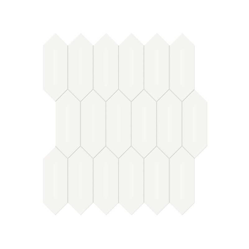 2″ x 5″ Soho Canvas White Glossy Porcelain Picket Mosaics. 1 Sheet = .97 Sq. Ft.