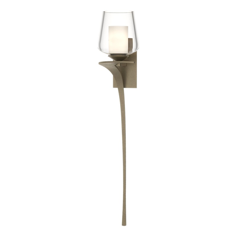 Antasia Double Glass 1-Light Sconce Soft Gold Left