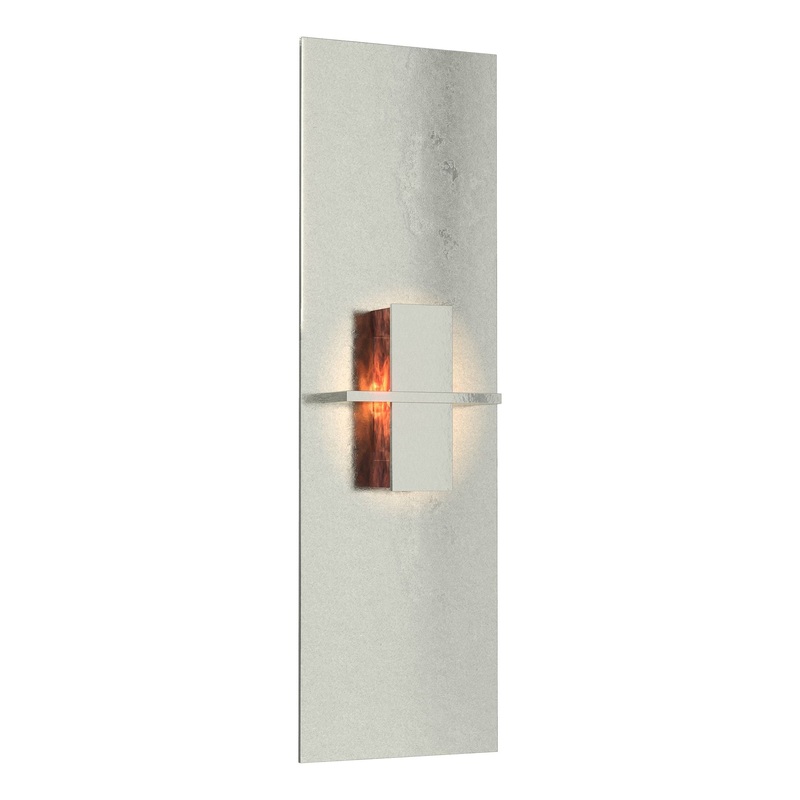 Aperture Vertical Sconce Sterling Topaz Glass (ZB)