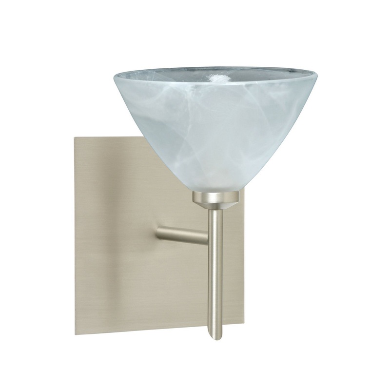 Besa 1SW-174352-SN-SQ Domi One Light Wall Sconce Satin Nickel