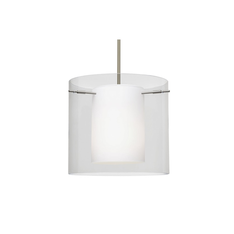 Besa 1TT-C18407-SN Pahu One Light Pendant Satin Nickel