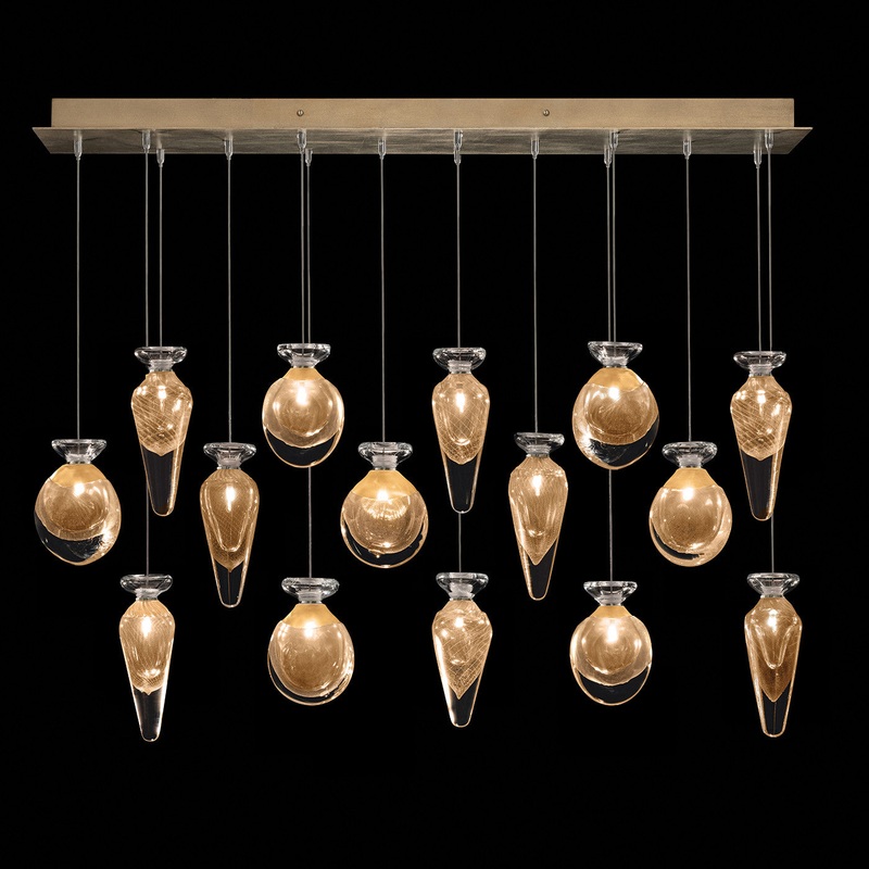 Essence 49″W Rectangular Pendant Gold/Gold Mix