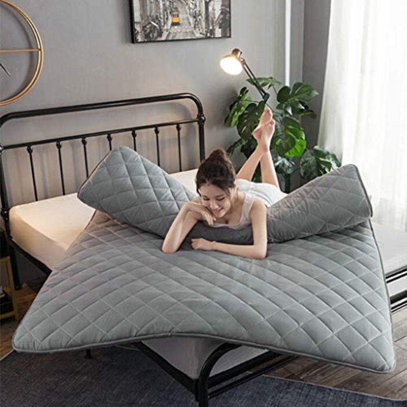 Huan Spesso Pieghevole Tatami Materasso, Ultra Morbida Traspirante futon Giapponese Tappetino Portatile dormitorio Mattress Pad (Colore : Grigio, Size : 150cm X180CM)