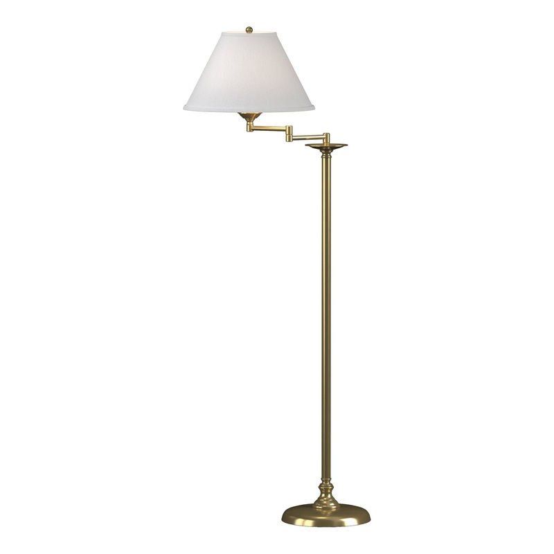 Simple Lines Swing Arm Floor Lamp Modern Brass