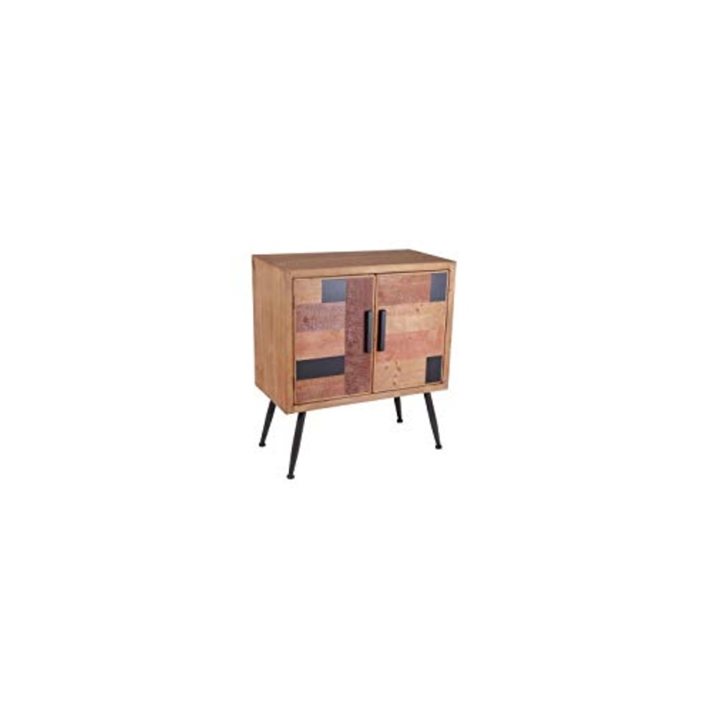 Socadis  Cassettiera in legno e metallo, 2 ante Yukon