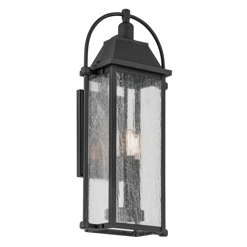 Three Light Outdoor Wall Mount from the Harbor Row Collection in Textured Black Finish by Kichler
