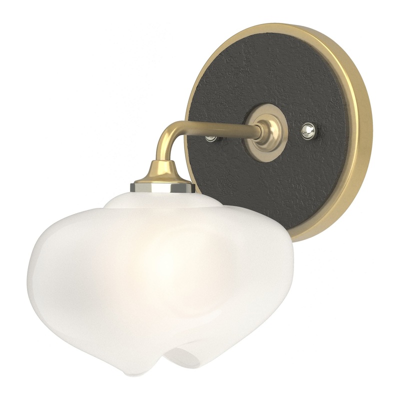 Ume 1-Light Curved Arm Bath Sconce Modern Brass Black