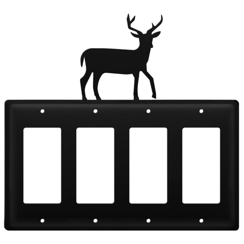 Village Wrought Iron EGGGG-3 Quad Deer Quad GFI Cover CUSTOM Product