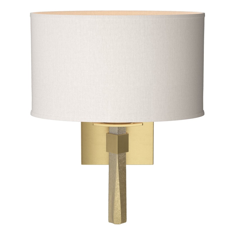 Beacon Hall Oval Drum Shade Sconce Modern Brass Flax Shade (SE)