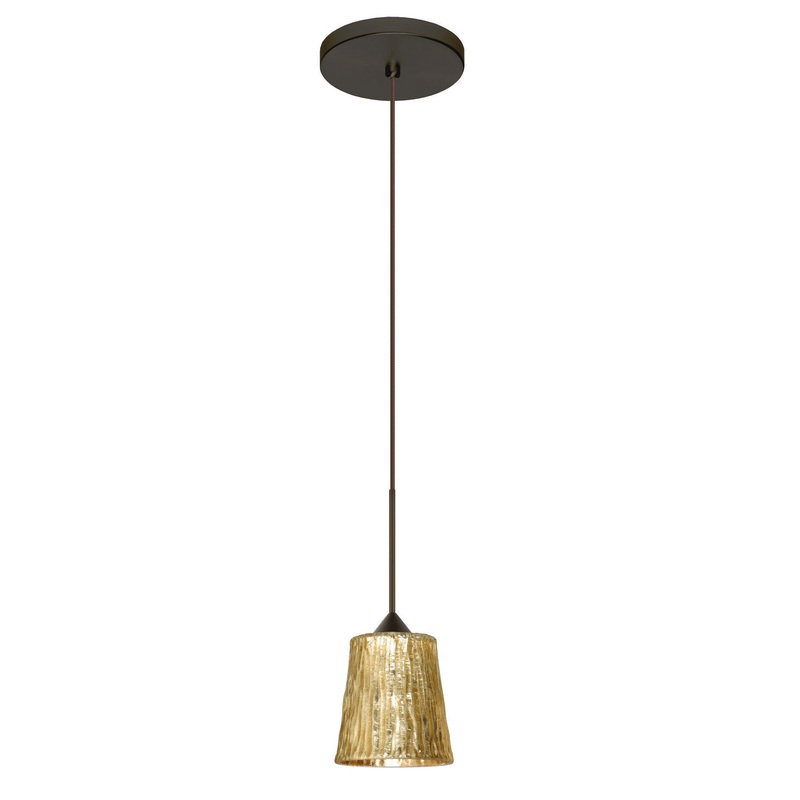 Besa 1XT-5125GF-BR Nico One Light Pendant Bronze