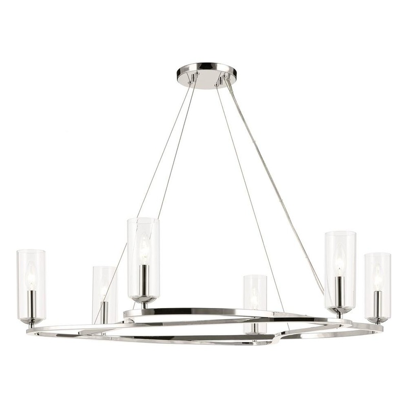 Harpin 37.75″ 6-Light Chandelier Polished Nickel