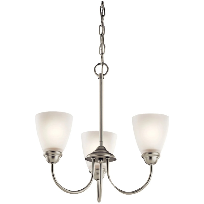 Jolie 18″ 3-Light Mini Chandelier Brushed Nickel None
