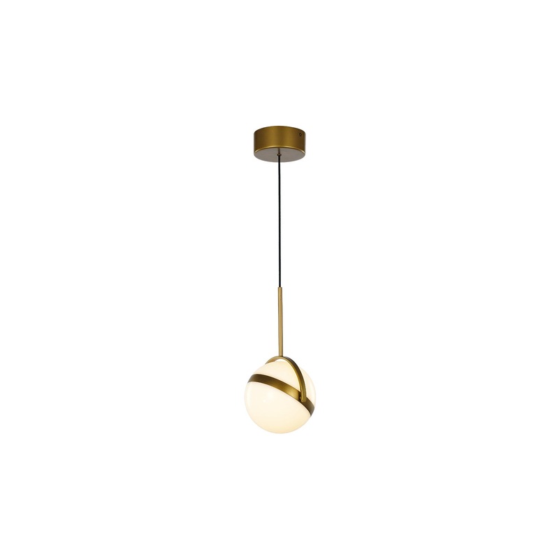 LED Mini Pendant from the Globo Collection in Satin Gold Finish by Alora
