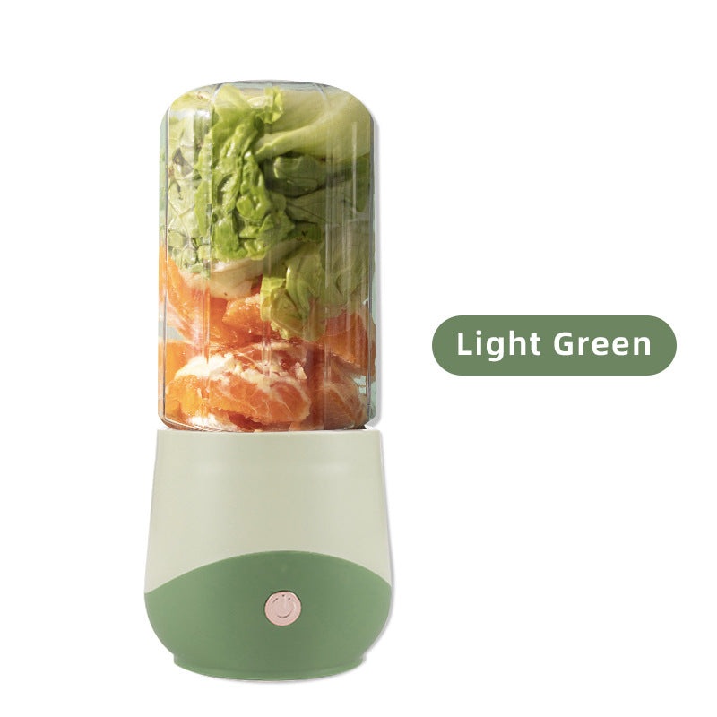 Light Green Compact Portable Blender – USB Rechargeable Mini Juicer Cup with 4 Blades
