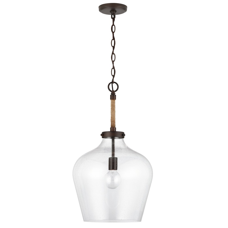 One Light Pendant from the Boland Collection in Bronze Finish by Capital Lighting
