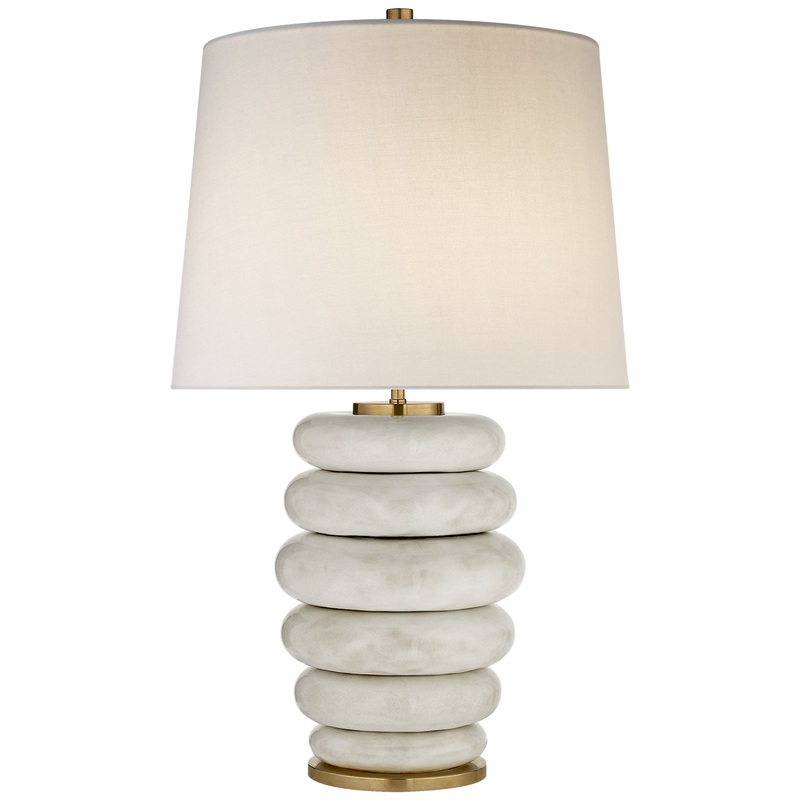 One Light Table Lamp from the Phoebe Collection in Antiqued White Ceramic Finish by Visual Comfort Signature
