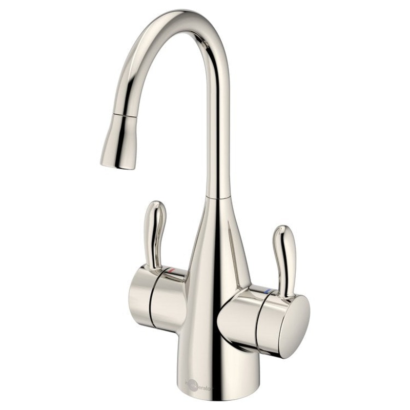 Water Dispenser Showroom Transitional 1010 Instant 2 Lever ADA Gooseneck Swivel 360 DEG Polished Nickel