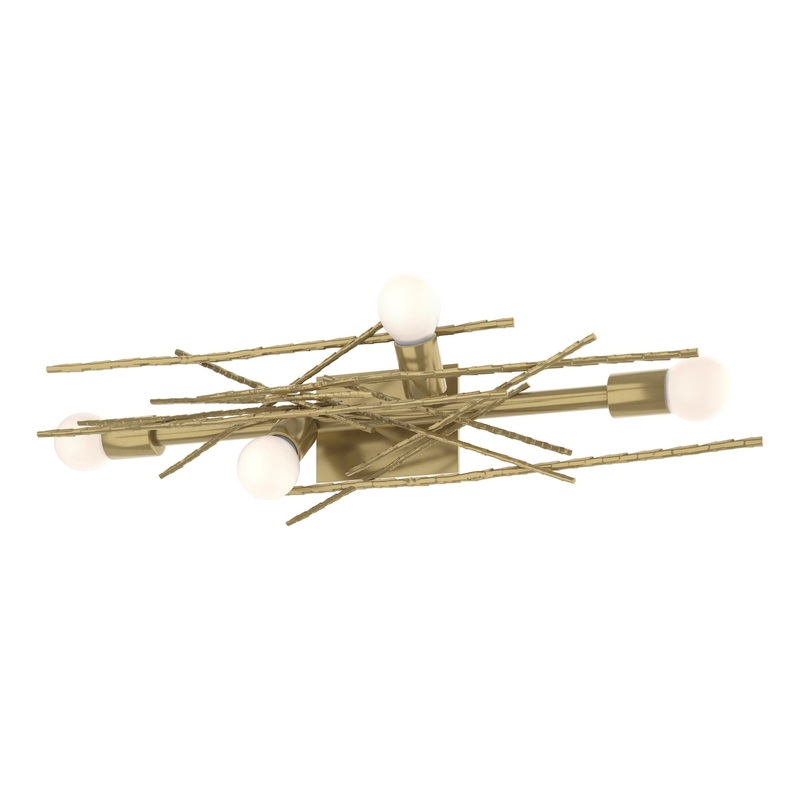 Brindille 4-Light Large Sconce/Semi-Flush Modern Brass
