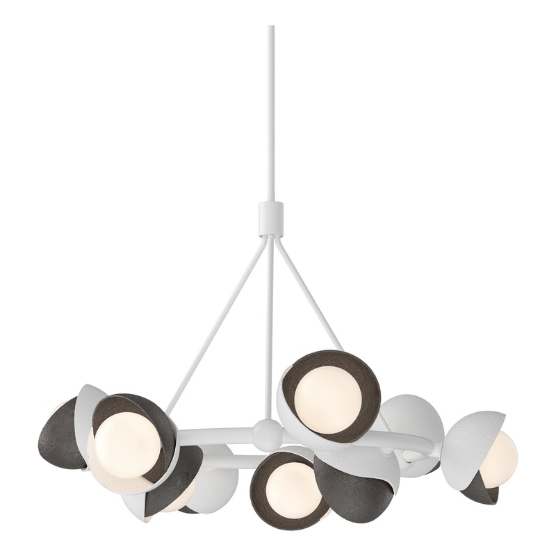 Brooklyn 9-Light Double Shade Ring Pendant White Oil Rubbed Bronze