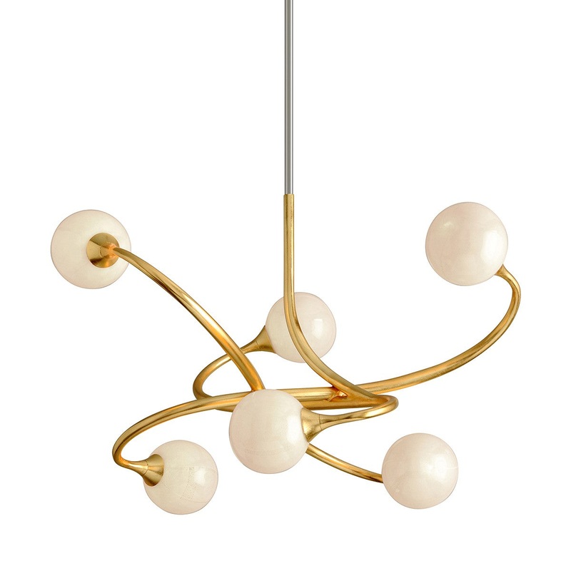 Corbett Lighting 294-06-GL Signature Six Light Chandelier Gold Leaf