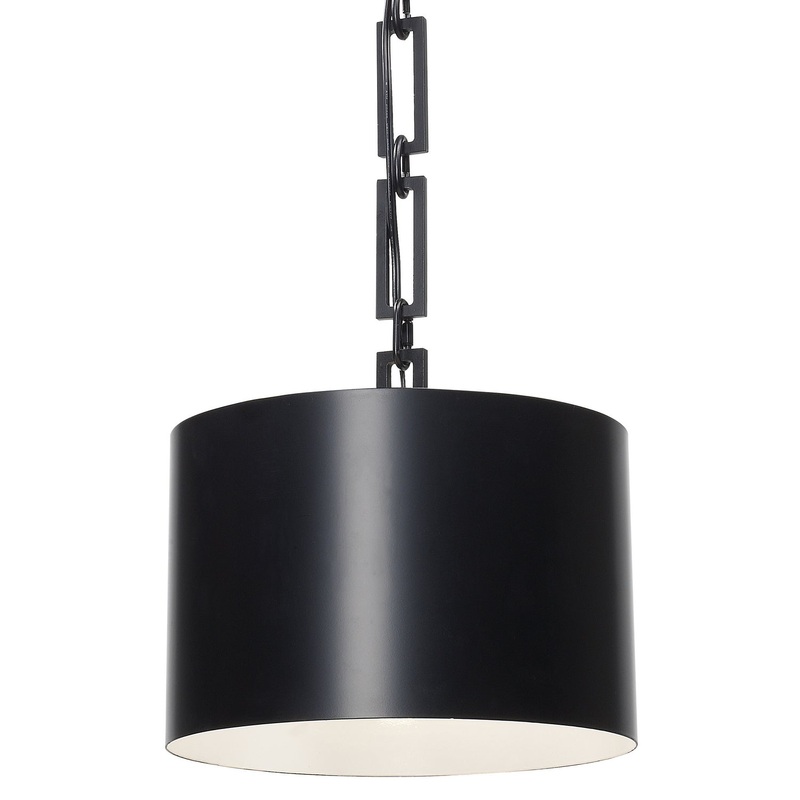 Crystorama 8683-MK-WH Alston One Light Chandelier Matte Black / White