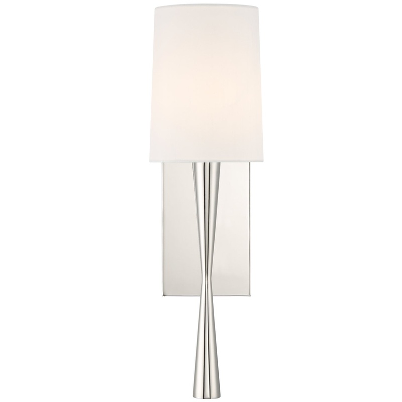 Crystorama TRE-221-PN Trenton One Light Wall Sconce Polished Nickel