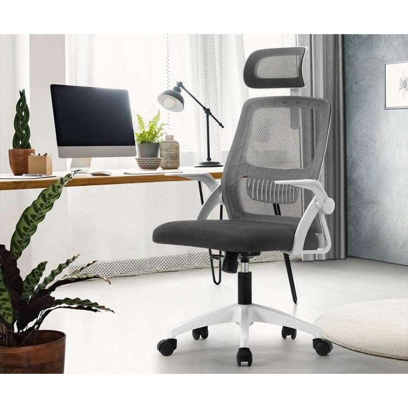 Ergonomic Office Chair Back Support Dark Grey&White