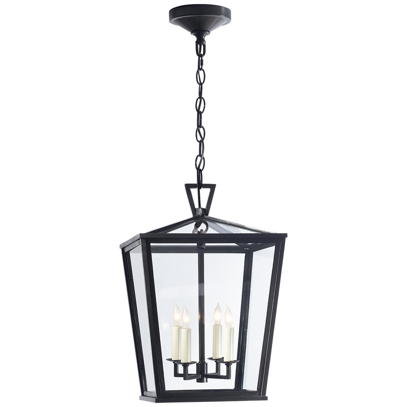 Four Light Hanging Lantern from the Darlana Outdoor Collection in Bronze Finish by Visual Comfort Signature