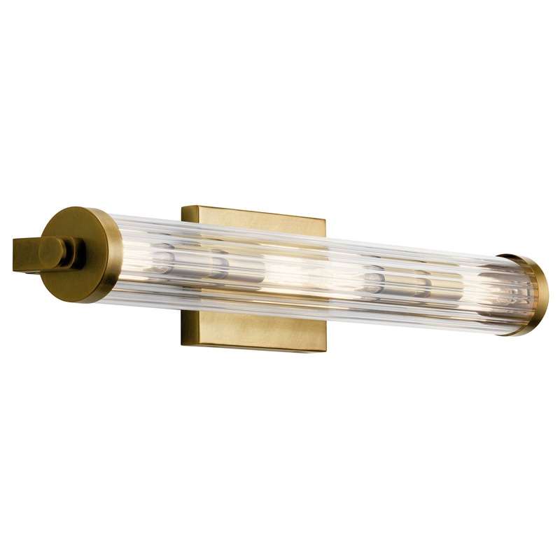 Kichler 45649NBR Four Light Linear Bath, Natural Brass