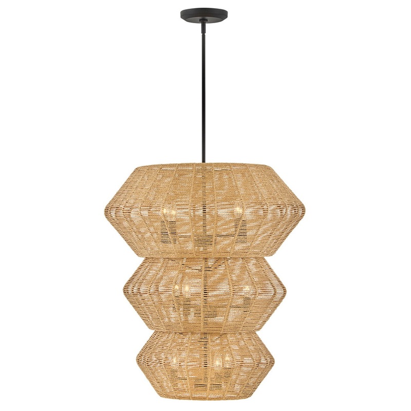LED Chandelier from the Luca Collection in Black Finish by Hinkley