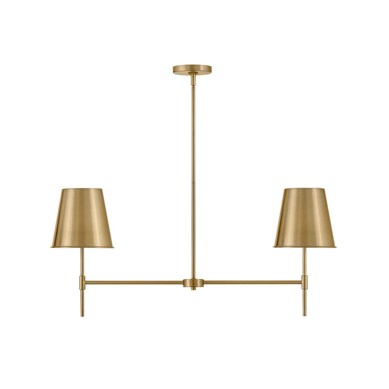 LED Linear Chandelier from the Blake Collection in Lacquered Brass Finish by Lark