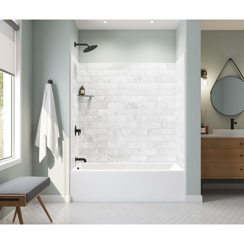 MAAX 106883-R-000-004 Jaxi 6032 AcrylX Alcove Right-Hand Drain Bathtub in Bone