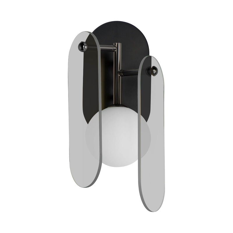 Megalith LED Wall Sconce Gunmetal Mirror Smoke Glass