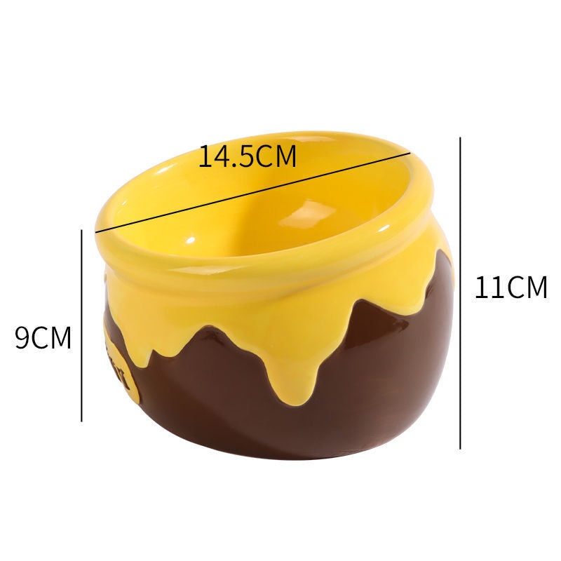 Premium Elevated Pet Bowl with Ergonomic 15 Tilt & Large Capacity(Honeypot)