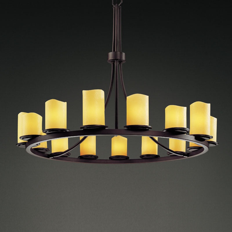 15 Light Chandelier from the CandleAria Collection in Dark Bronze Finish by Justice Designs