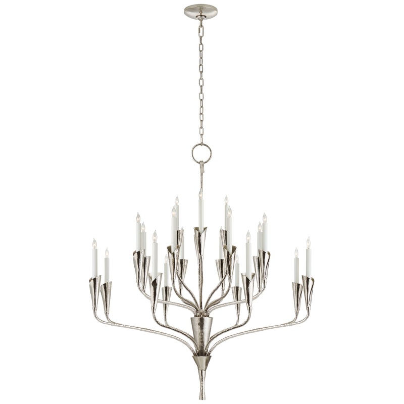 20 Light Chandelier from the Aiden Collection in Polished Nickel Finish by Visual Comfort Signature