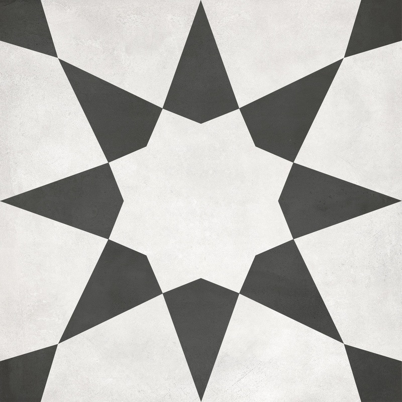 8″ x 8″ Form Matte Monochrome Stellar Deco Porcelain Tile 60-335