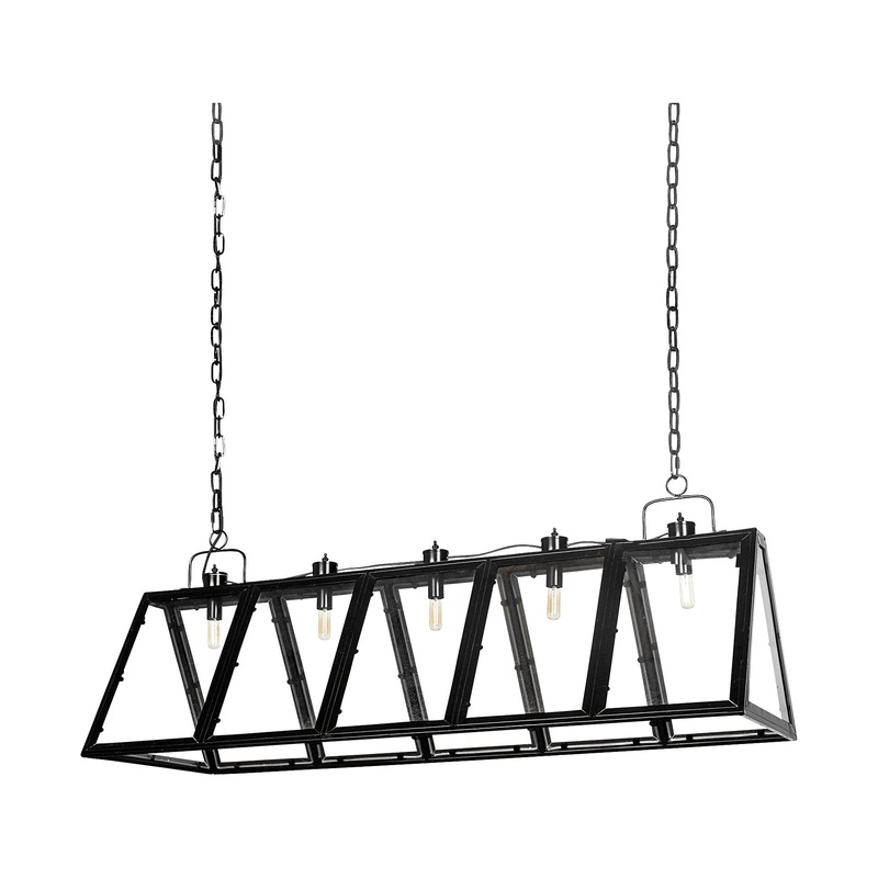 Antigon Chandelier Black Metal | Glass