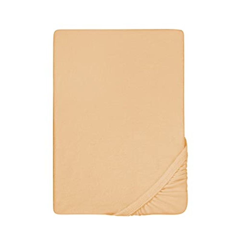 Biberna 0012344 Lenzuolo Frottee-Stretch (Altezza Materasso max. 22 cm) 1X 180X200 cm > 200X200 cm, Oro