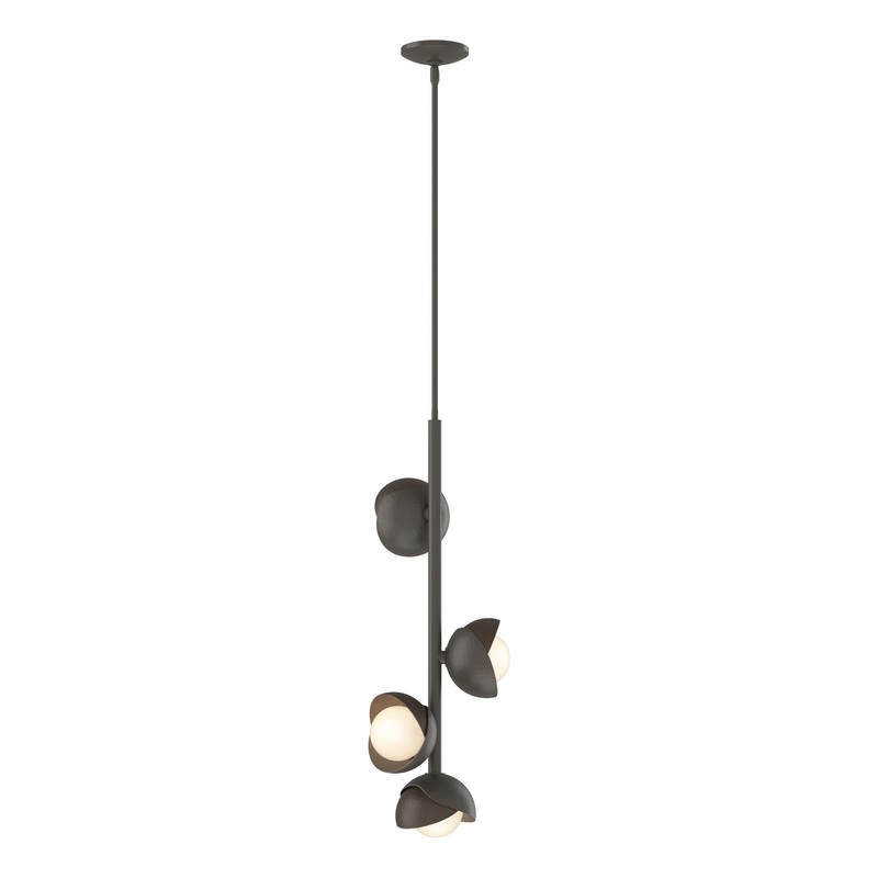 Brooklyn 4-Light Double Shade Vertical Pendant Dark Smoke Bronze