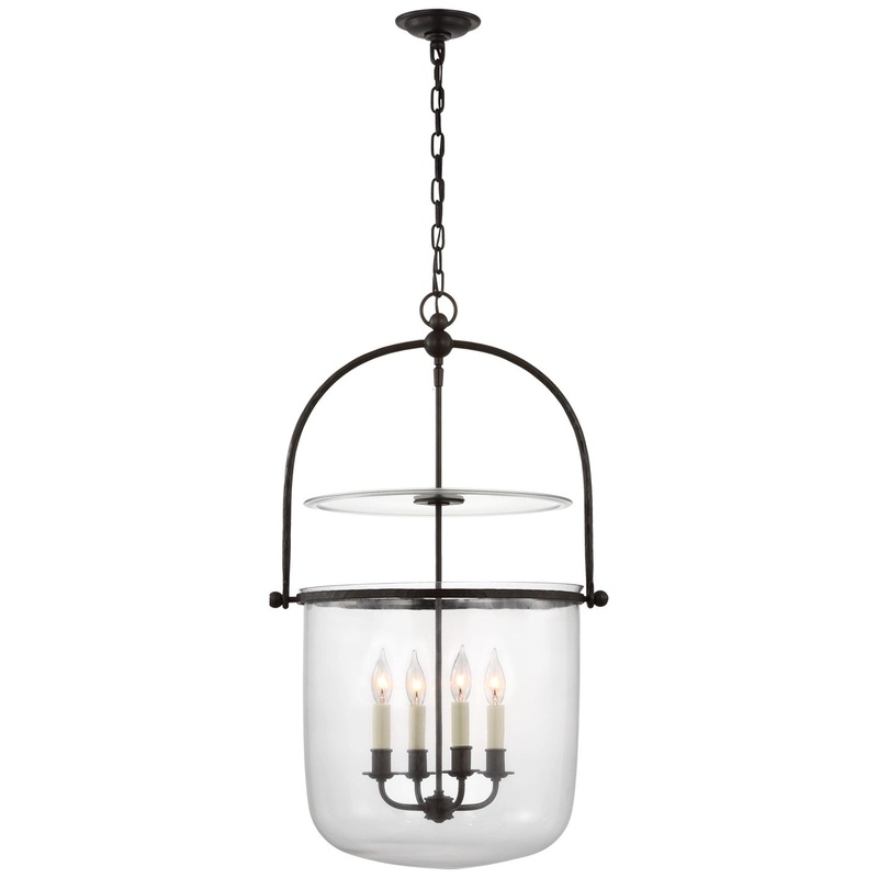 Four Light Lantern from the Lorford Collection in Aged Iron Finish by Visual Comfort Signature